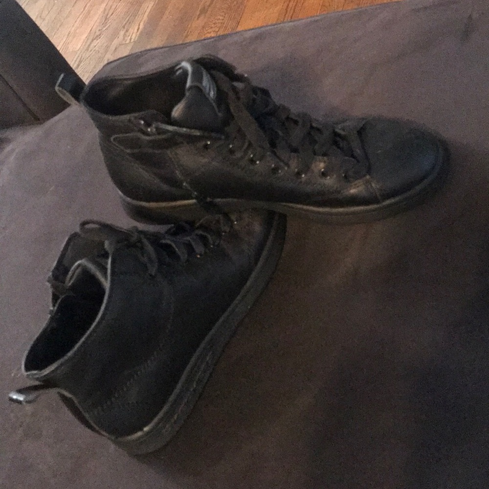 Faux leather sneakers